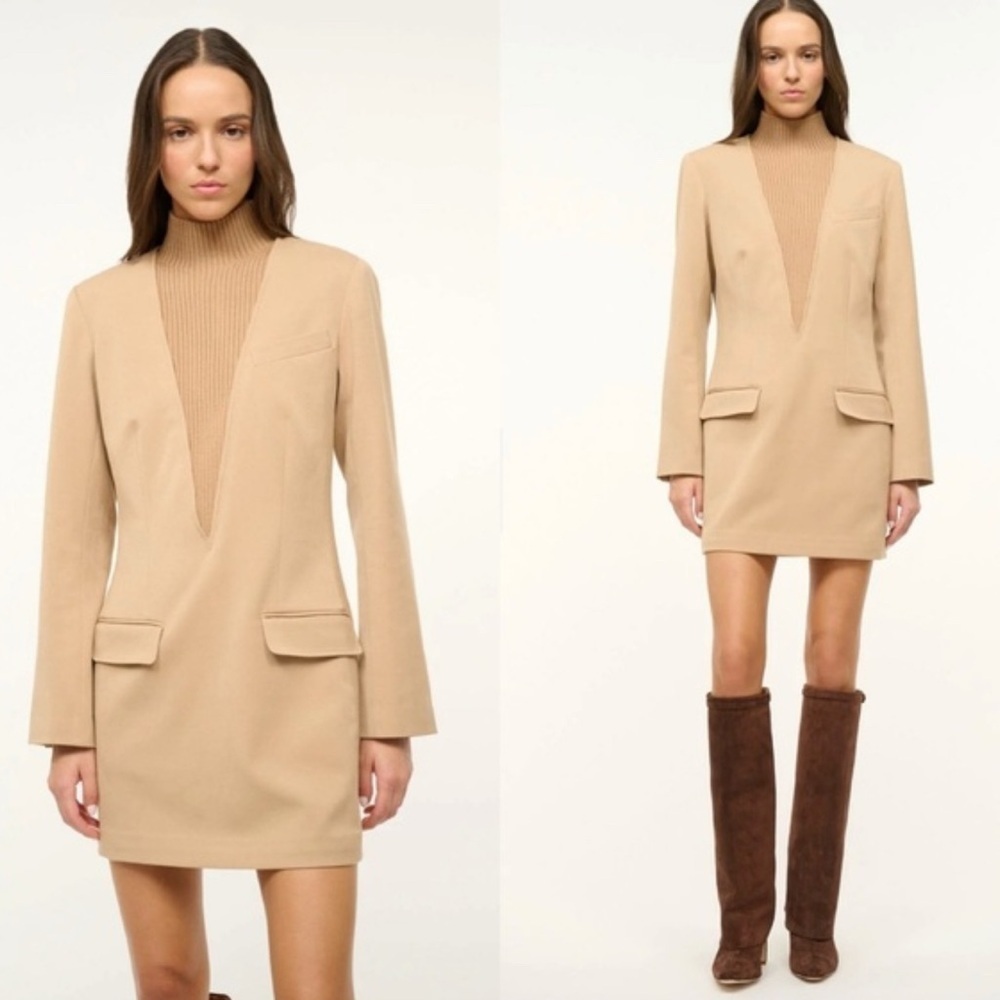 STAUD Mott Dress Camel Large